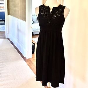 Ella Moss Black Cotton Floral Sundress